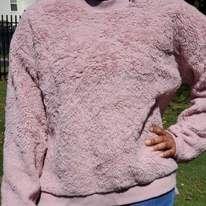 Fluffy mauve sweater from Alison Andrews